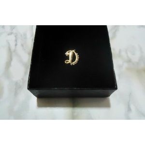 Gold and Diamond Letter D Inital Charm